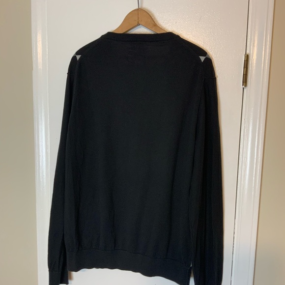 EUC Express Design Argyle Knit V-Neck Sweater Black/Gray Men’s - Picture 2 of 9